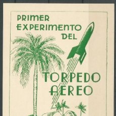 Sellos: CUBA 1939 - 1959. EXPERIMENTO DEL COHETE POSTAL. HOJITA XX ANIVERSARIO.