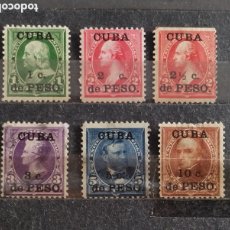 Sellos: CUBA. 1899. OCUPACIÓN NORTEAMERICANA. GÁLVEZ 180/185. NUEVOS * SALVO 184