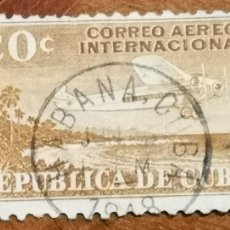 Sellos: USADO CUBA 1931 - CORREO AEREO INTERNACIONAL - 20 C EDIFIL 258 YVERT PA7