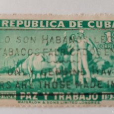 Sellos: SELLO DE CUBA CORREO PAZ Y TRABAJO