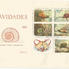 Sellos: CUBA 1961. SPD, FDC NAVIDAD. FAUNA, MOLUSCOS, AVES Y MARIPOSAS(SERIE COMPLETA 3 SOBRES)