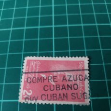 Sellos: CUBA MATASELLOS COMPRE AZÚCAR CUBANO 1948 PERSONAJES MANUEL SANGULY USADO LUJO