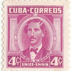 Sellos: ❤️ SELLO DE CUBA: MIGUEL ALDAMA (1821-1888), 1956, 4C ❤️