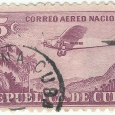 Sellos: ❤️ SELLO DE CUBA: AVIÓN FORD 4-AT TRI-MOTOR SOBRE PAISAJE DE MONTAÑA, 1932, 5C ❤️
