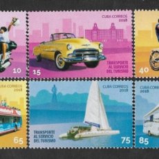 Sellos: SE)2018 CUBA TRANSPORTATION AT THE SERVICE OF TOURISM, 6 STAMPS MNH