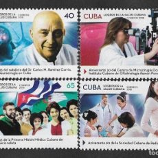 Sellos: SE)2018 CUBA FROM THE HEALTH SERIES, ACHIEVEMENTS OF CUBAN HEALTH, 4 STAMPS MNH