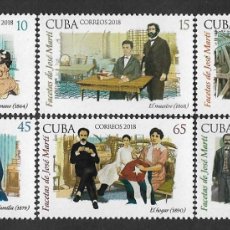 Sellos: SE)2018 CUBA COMPLETE SERIES FACETS OF JOSÉ MARTÍ IN THE HOME, 6 STAMPS MNH