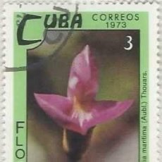 Sellos: ❤️ SELLO ”CANAVALIA MARITIMA”, 1973, CUBA, FLORES, 3 CENTAVO CUBANO ❤️
