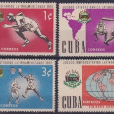 Sellos: 1962.264 CUBA 1962 MNH UNIVERSITY GAMES BASEBALL BASKETBALL ATHLETISM.