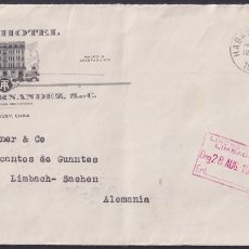 Sellos: 1939-H-127 CUBA REPUBLICA 1940 DOUBLE CENSORSHIP COVER TO GERMANY.