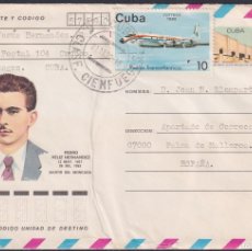 Sellos: 1987-EP-242 CUBA 1987 20C POSTAL STATIONERY COVER TO SPAIN. MONCADA PEDRO VELIZ.