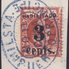 Sellos: 1899-683 CUBA US OCCUPATION PUERTO PRINCIPE 1899 1º ISSUE 3C S. 3MLS INVERTED FORGERY USED.