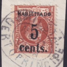 Sellos: 1899-684 CUBA US OCCUPATION PUERTO PRINCIPE 1899 2º ISSUE 5C S. 3MLS SMALL NUMBER INVERTED FORGERY U