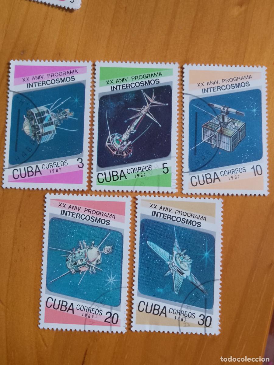 Sellos: CUBA - A&Ntilde;O 1987 - ESPACIO, XX ANIVERSARIO PROGRAMA INTERCOSMOS - Foto 1