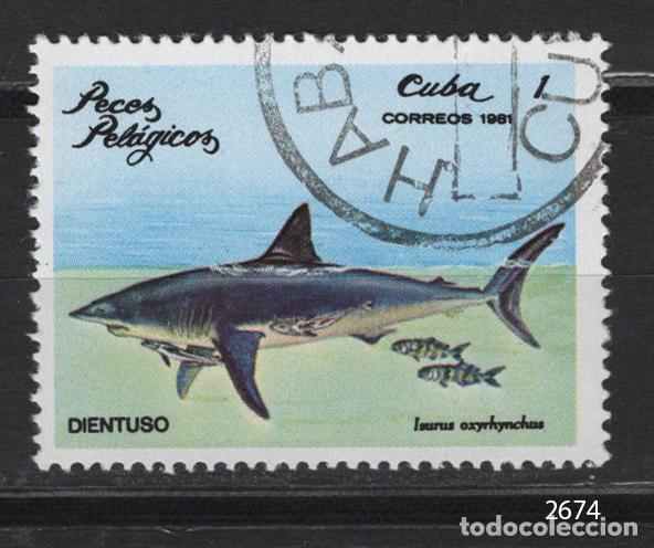 Sellos: Cuba 1981 usado PECES Yvert 2243 - Foto 1
