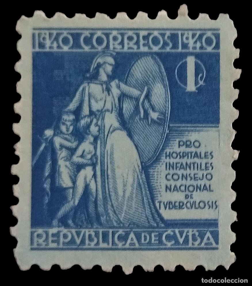 Sellos: CUBA 1940 Control de Tuberculosis. USADO - USED. - Foto 1