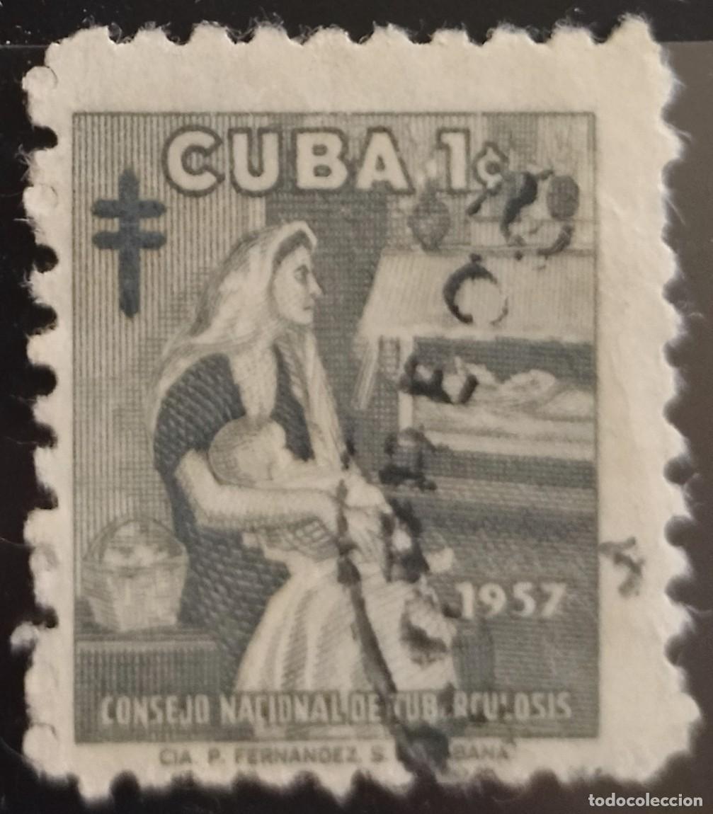 Sellos: CUBA 1957 Control de Tuberculosis. USADO - USED. - Foto 1