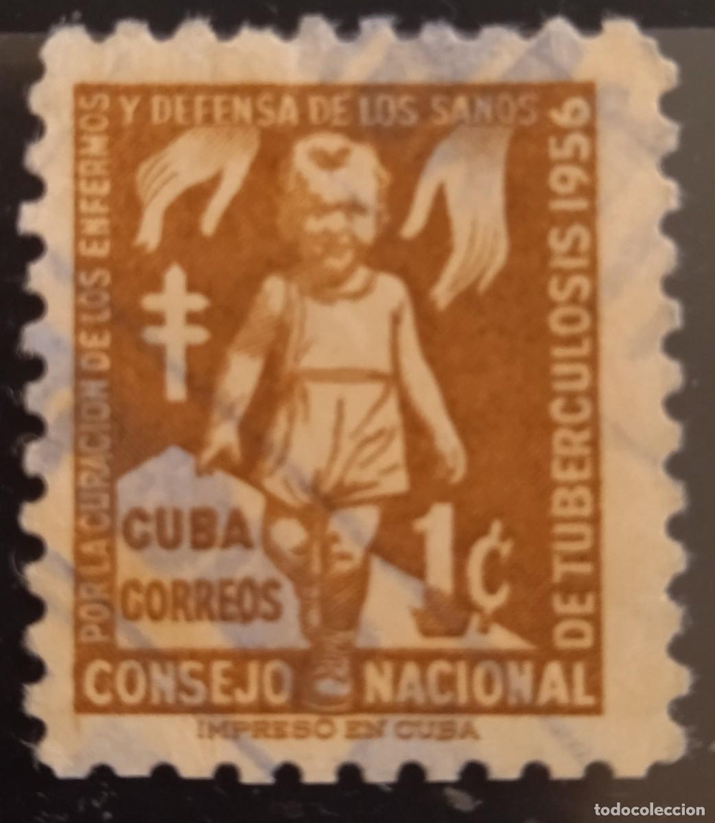 Sellos: CUBA 1956 Control de Tuberculosis. USADO - USED. - Foto 1