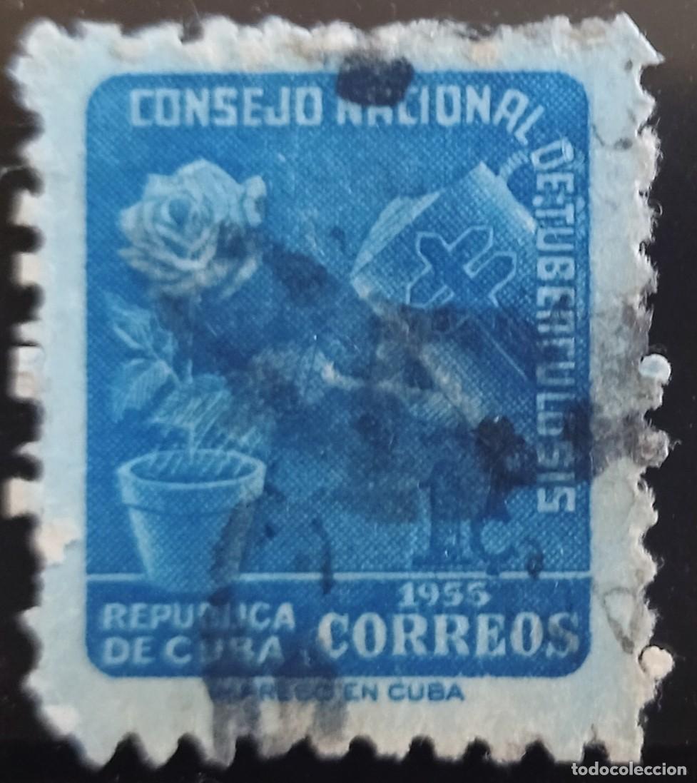 Sellos: CUBA 1955 Control de Tuberculosis. USADO - USED. - Foto 1
