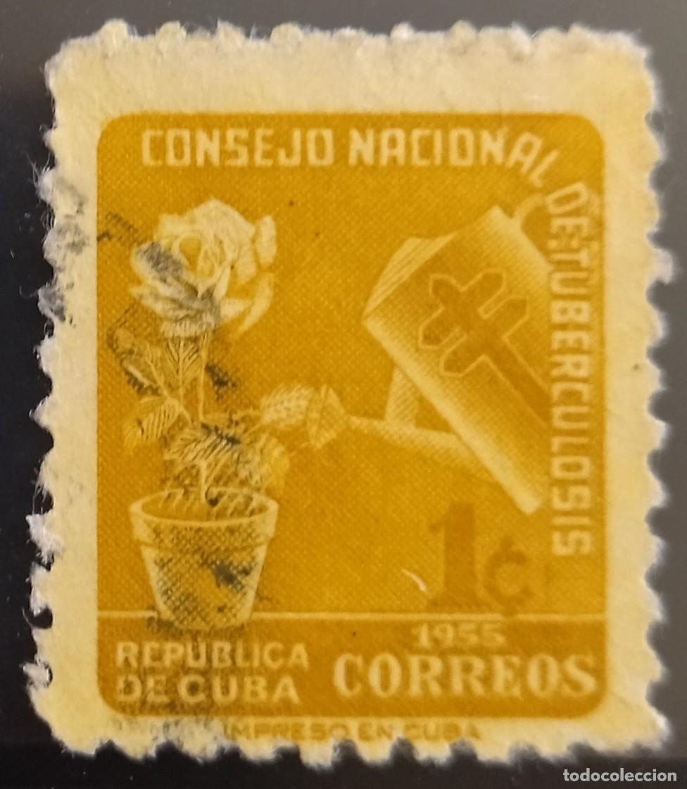 Sellos: CUBA 1955 Control de Tuberculosis. USADO - USED. - Foto 1