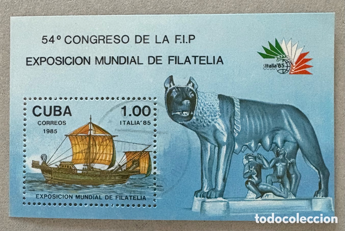 Sellos: Hoja bloque de Cuba 1985 - Foto 1