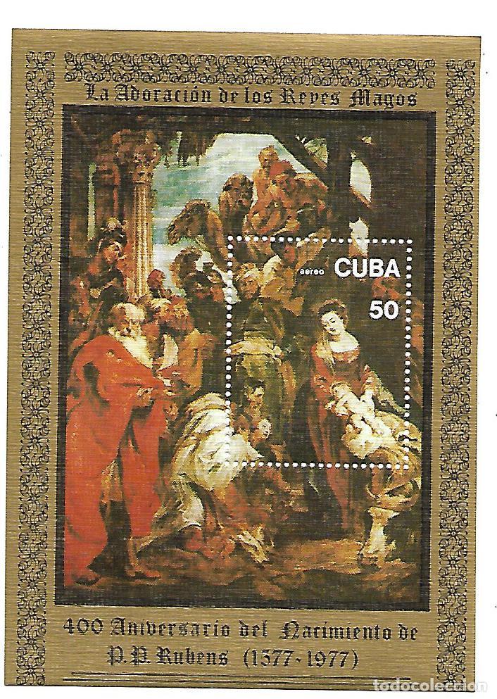 Sellos: HOJA BLOQUE CE CUBA DE 1977 NUEVA - Foto 1