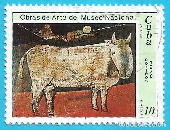 Sellos: Cuba. 1978. Scott # 2175. Museo Nacional. La vaca (de E. Abela) - Foto 1
