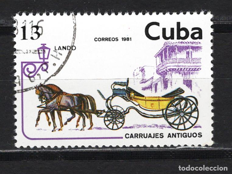 Sellos: CUBA 1981 usado VEHICULO Yvert 2278 - Foto 1
