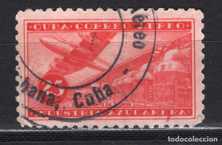 Sellos: CUBA 1954 usado Yvert 99 a&eacute;reo - Foto 1