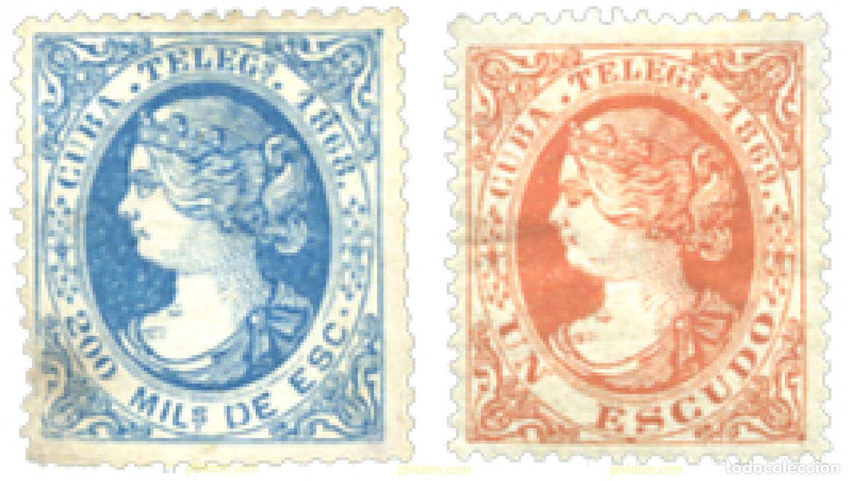 Sellos: 248785 HINGED CUBA 1869 TELEGRAFOS - Foto 1