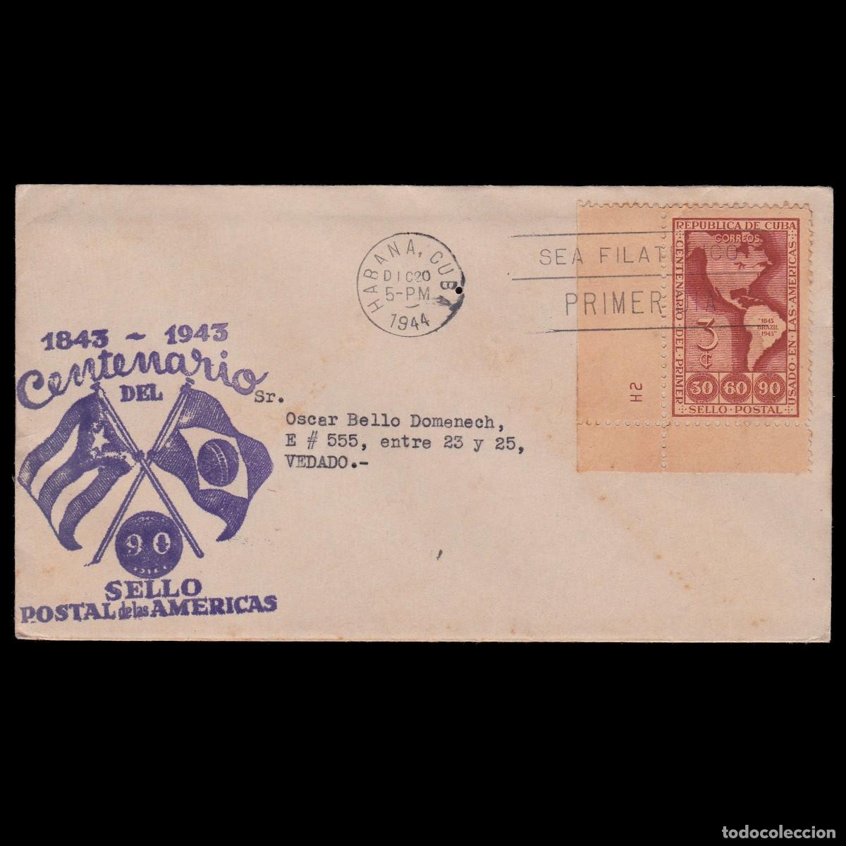 Sellos: CUBA .1945. FIRST DAY ISSUE. 3C. SCOTT 392+ GIFT - Foto 1