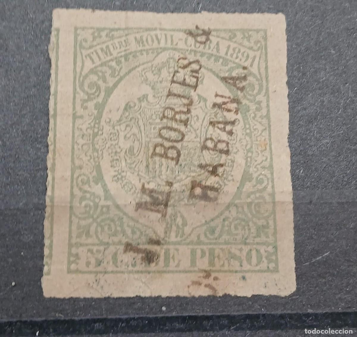 Sellos: Timbre cuba 1891. usado - Foto 1