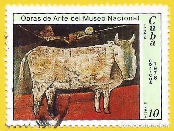 Sellos: Cuba. 1978. Scott # 2175. Museo Nacional. La vaca (de E. Abela) - Foto 1