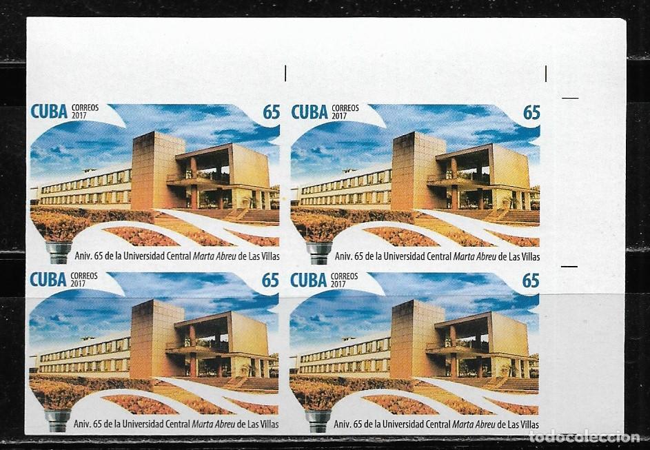 Sellos: CUBA 2017, 65&ordm; ANIV. UNIVERSIDAD MARTA ABREU, EN BLOQUE DE 4 SIN DENTAR. MNH.