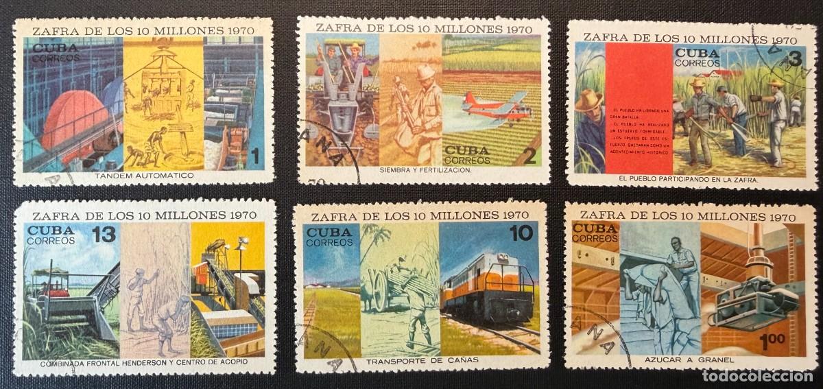 Sellos: Sellos Cuba 1970. Zafra de los 10 millones Yvert et Tellier 1426-1431