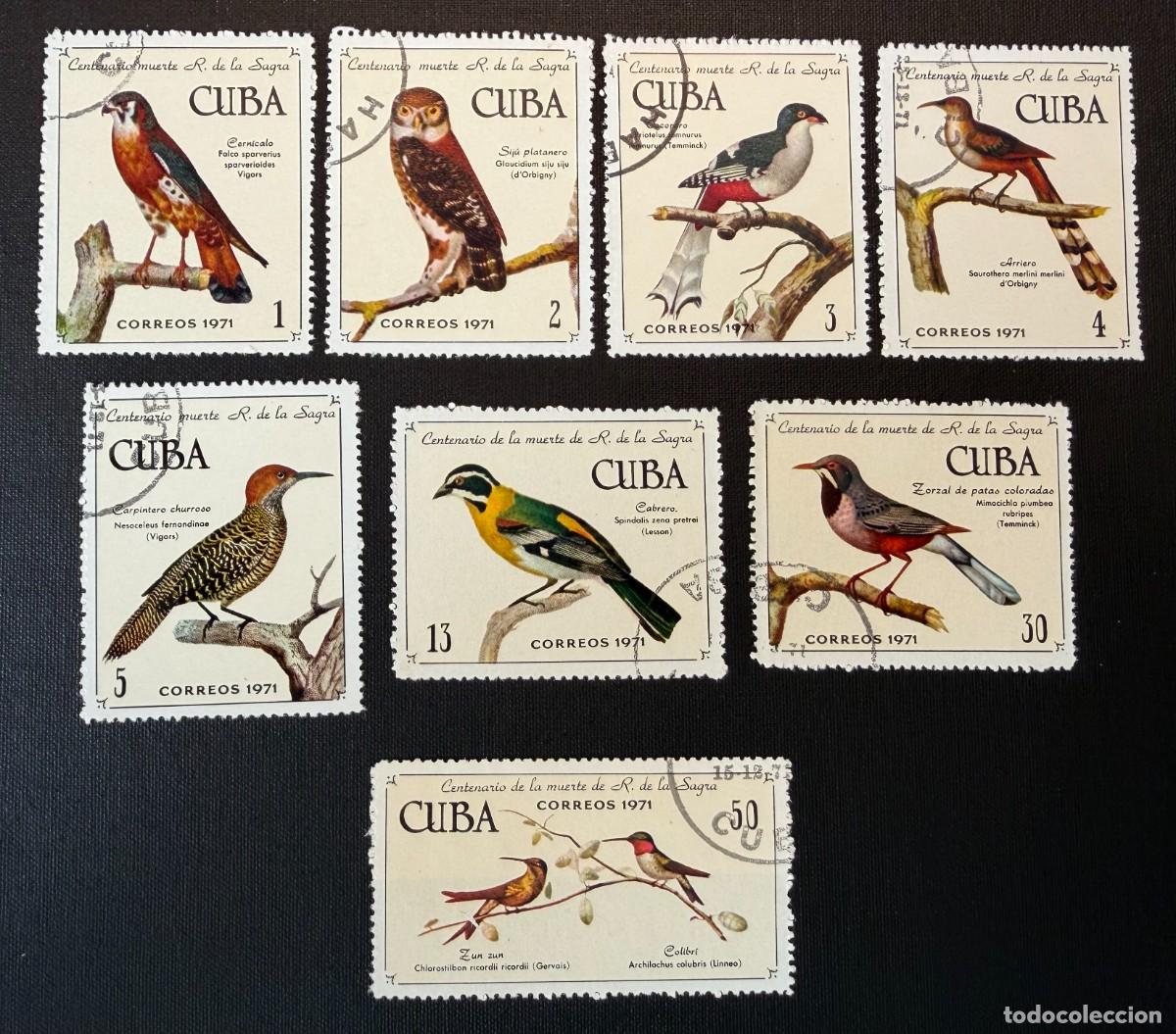 Sellos: Sellos Cuba 1971. Centenario de la muerte del naturalista Ram&oacute;n de la Sagra, 1.798 - 1.871. P&aacute;jaros