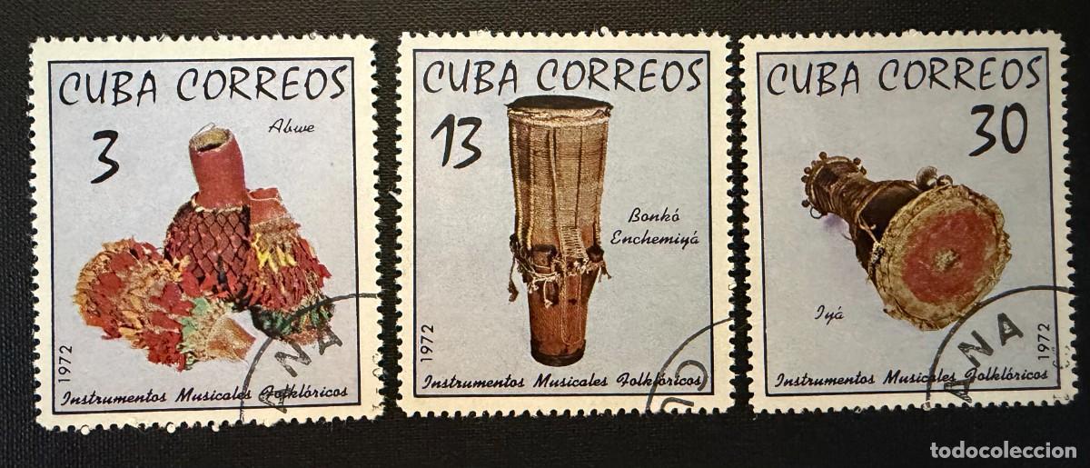 Sellos: Sellos Cuba 1972. Traditional Musical Instruments Yvert et Tellier 1618-1620