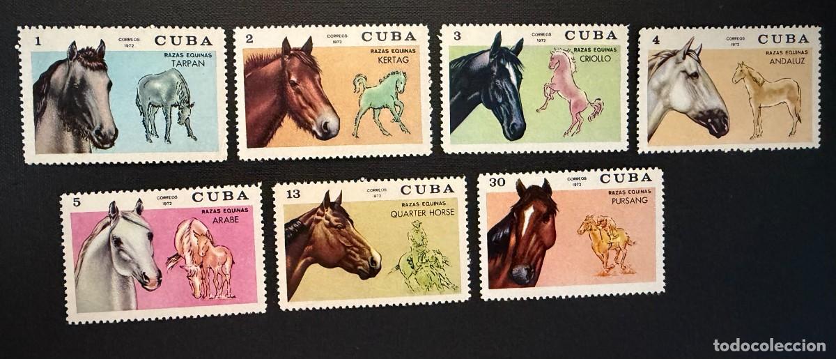 Sellos: Sellos Cuba 1972. Razas Equinas Yvert et Tellier 1586-1592