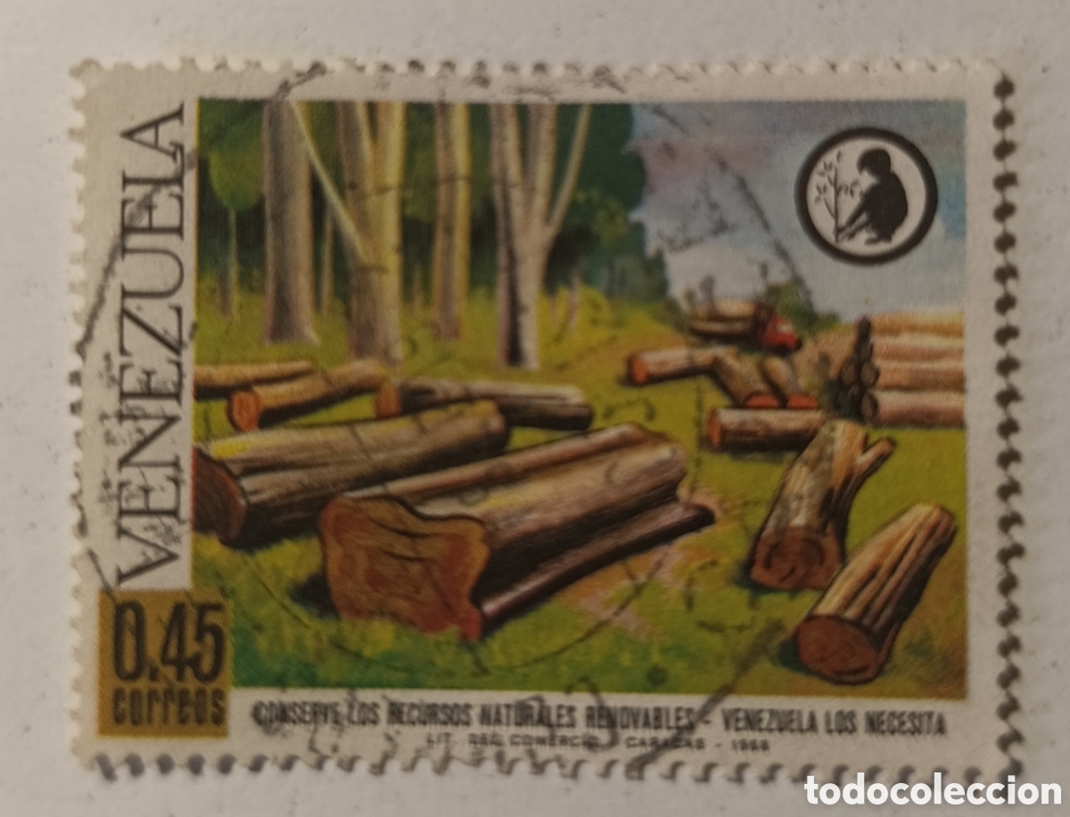 Sellos: VENEZUELA SELLO 1968 protecci&oacute;n de los recursos naturales 1968