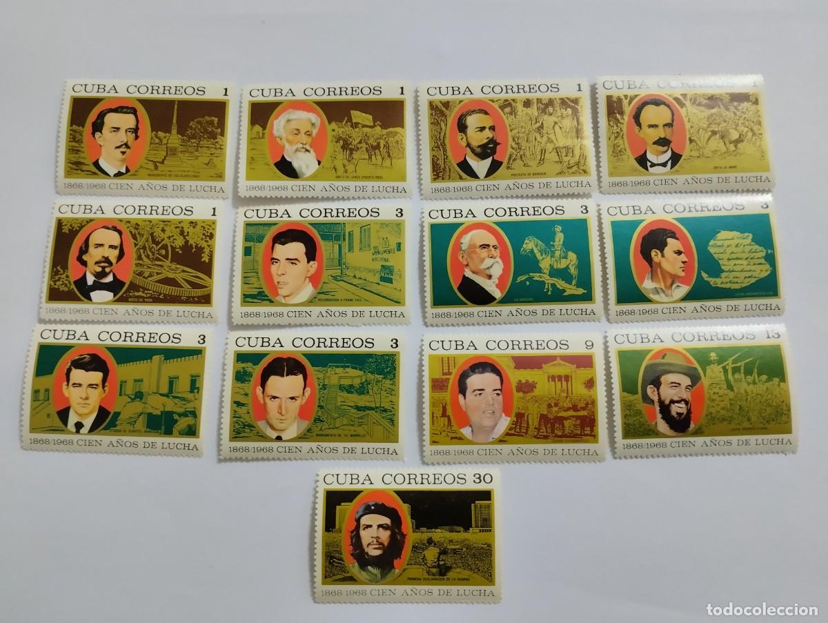 Sellos: SELLOS CUBA A&Ntilde;O 1968, TRECE VALORES, SERIECOMPLETA, NUEVOS**MNH. CIEN A&Ntilde;OS DE LUCHA, MICHEL 1422/34