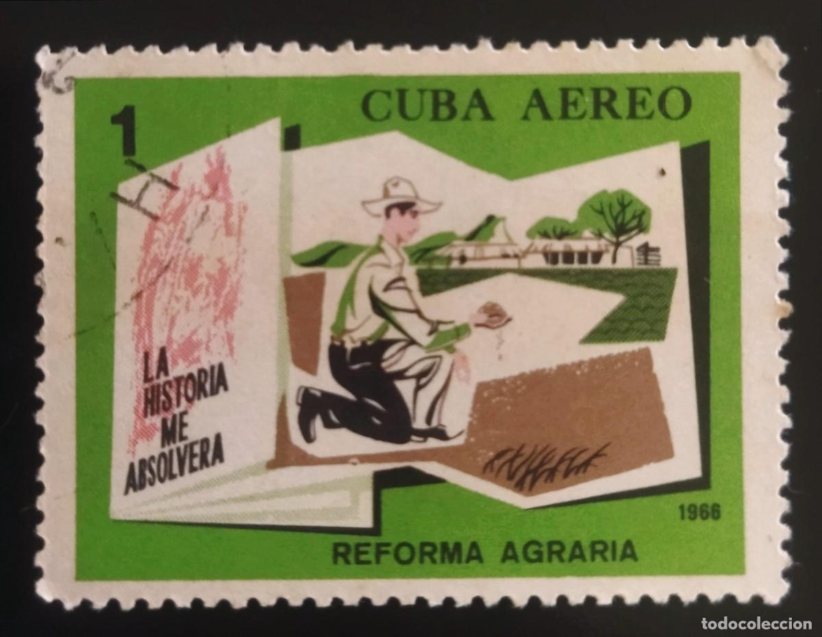 Sellos: CUBA 1966 Logros de la revoluci&oacute;n. A&eacute;reo. USADO.
