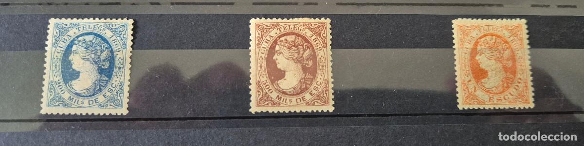 Sellos: CUBA sellos telegrafos 1869 Isabel II Edifil 4,5,6