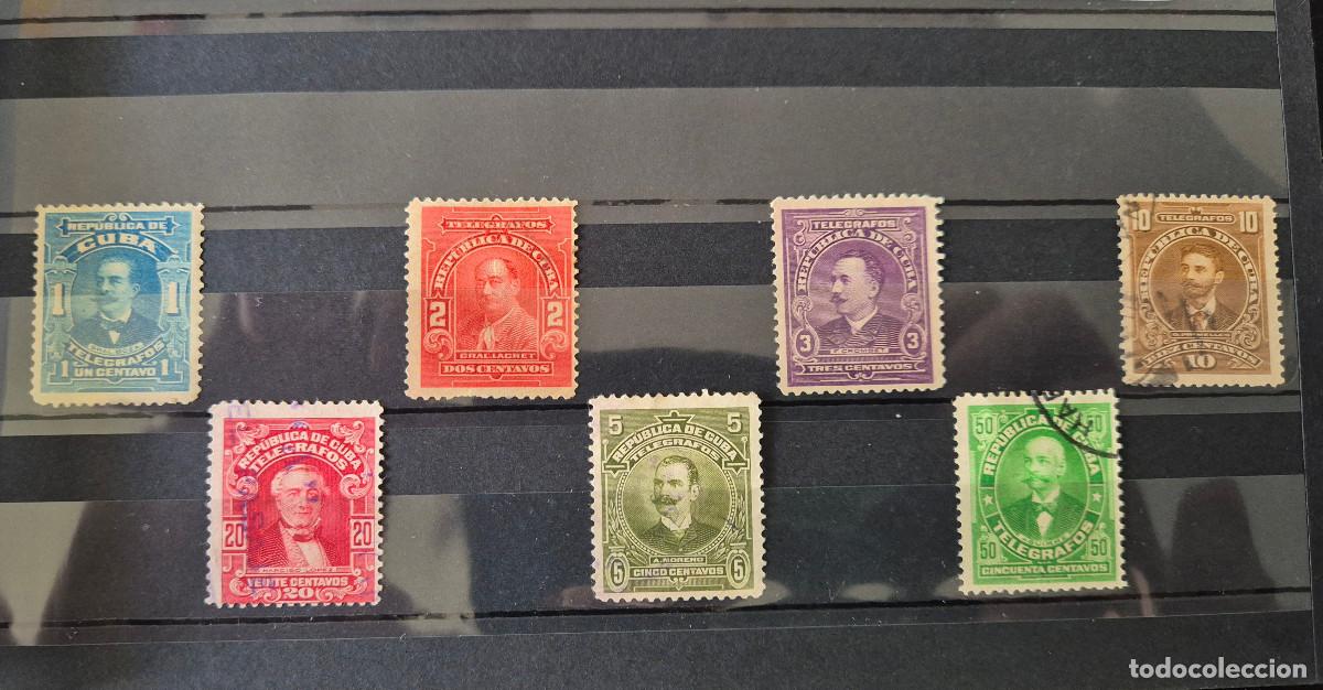 Sellos: CUBA sellos telegrafos 1911 personajes Edifil 92 hasta 97
