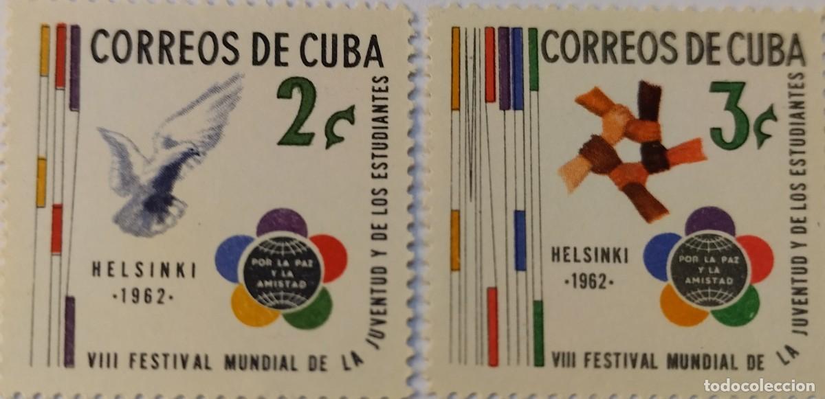 Sellos: SELLOS CUBA, A&Ntilde;O 1962, 8&ordm; FESTIVAL MUNDIAL DE LA JUVENTAD Y DE LOS ESTUDIANTES**MNH, YVERT 597/598.