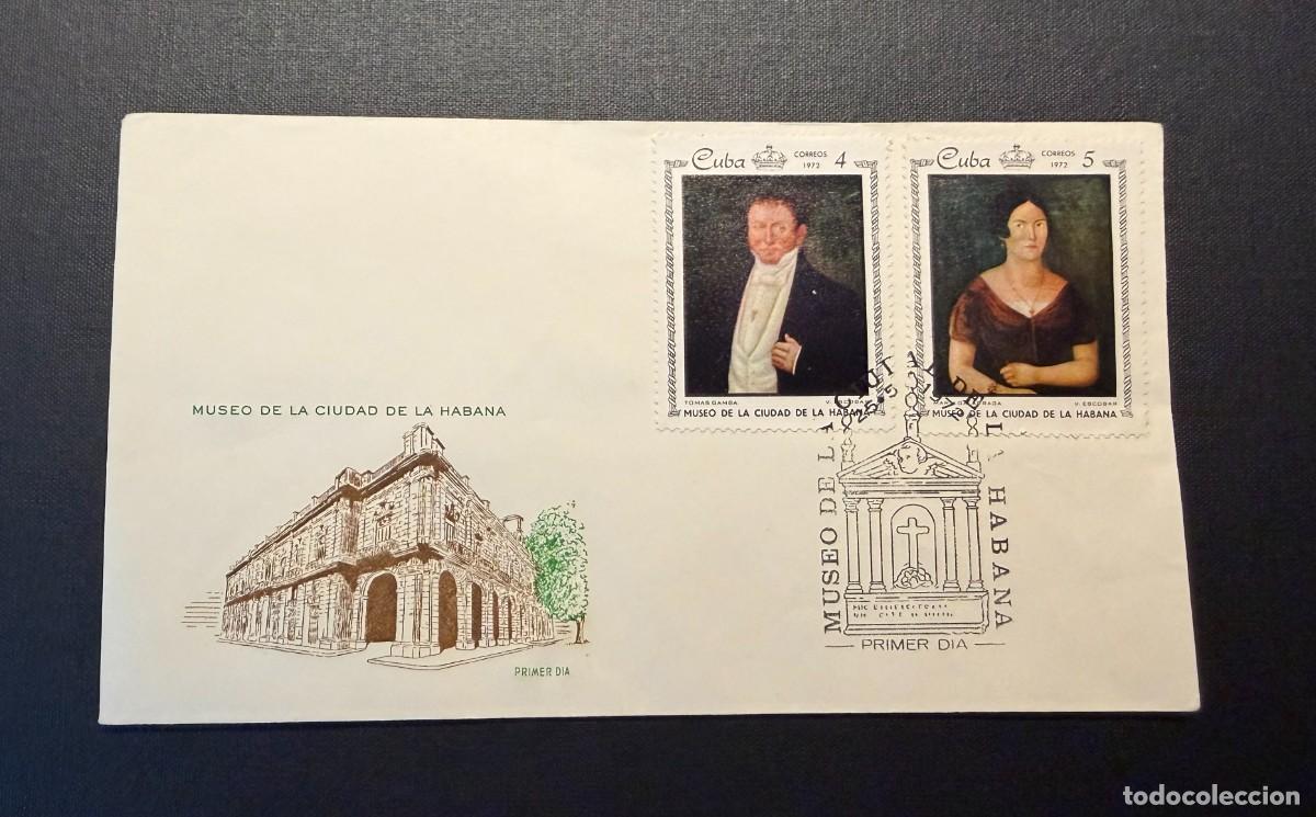 Sellos: Lote de 7 sellos de Cuba 1972 Museo de la ciudad de la Habana. 4 Sobres ilustrados de la misma tema