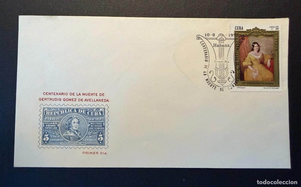 Sellos: Lote de 1 sellos de Cuba 1973 Centenario de la muerte de la poetisa Gertrudis G&oacute;mez de Avellaneda, 1