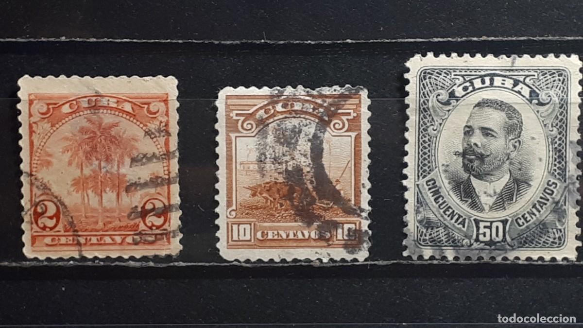 Sellos: CUBA. A&Ntilde;O 1905. &deg;. Yvert 149, 151, 152.