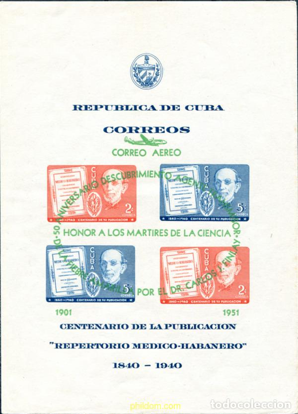 Sellos: 300687 MNH CUBA 1951 50 ANIVERSARIO DESCUBRIMIENTO AGENTE TRANSMISOR DE LA FIEBRE AMARILLA POR EL D