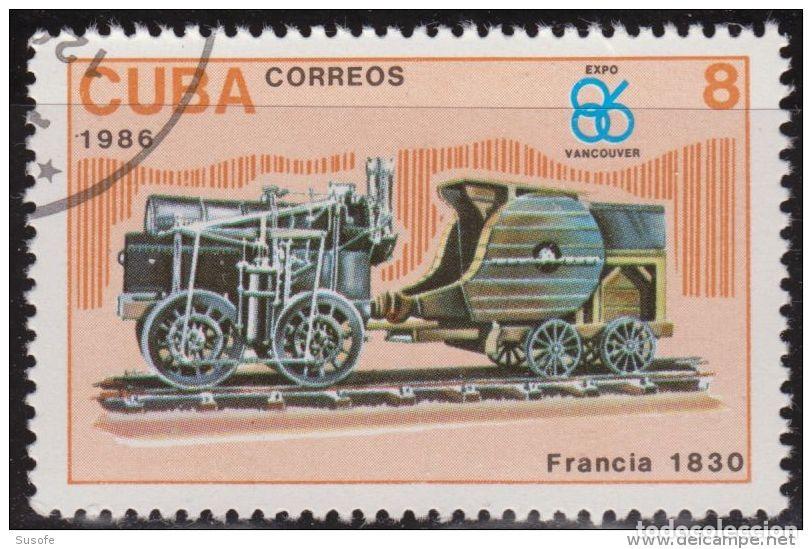 Sellos: Cuba 1986 Scott 2866 Sello * Tren Ferrocarril Locomotora Locomotives Seguin's Francia 1830 Expo Vanc