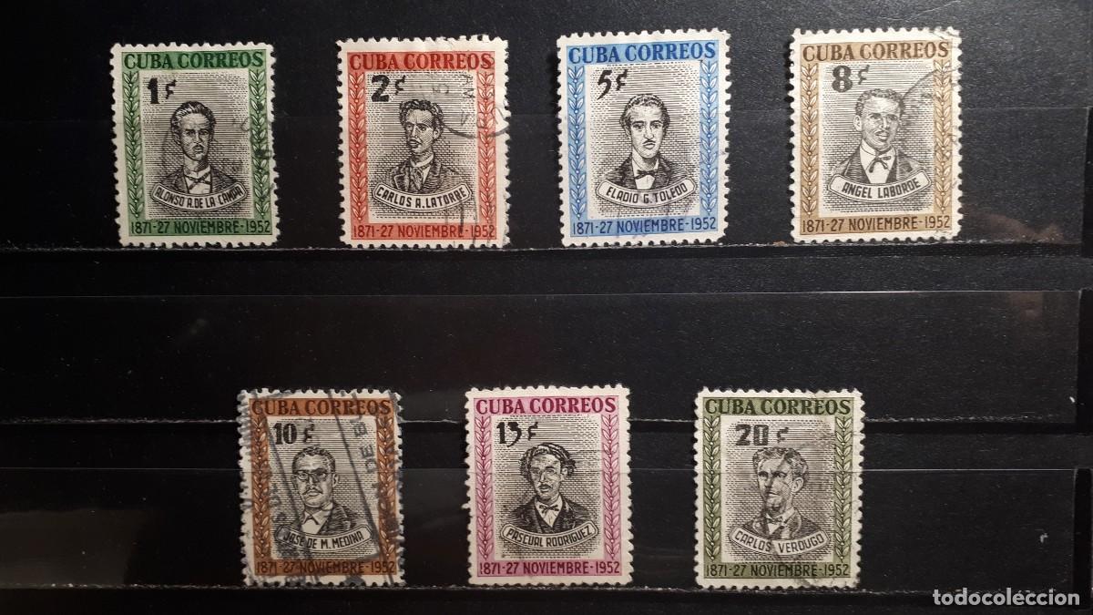 Sellos: CUBA. A&Ntilde;O 1952. &deg;. YVERT 373/80, falta 375